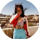 girl with hair blowing in the wind